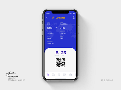 Flight Booking Confirmation (E-Ticket) adobe xd concept design design flat design ios app kaniskar ui design ui kit ui ux design uiux ux design