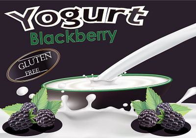 Gluten free Blackberry Yogurt Sticker branding graphic design