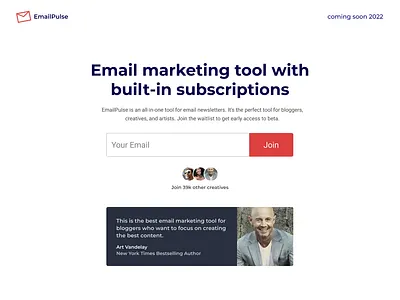 Coming Soon Page For Email Marketing SaaS branding coming soon design online tool saas ui web web app web application website