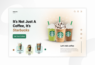 Starbucks Website UI branding design food order homepage landing landing page landing page design minimal popular shot ui uidesign webdesign webpage website