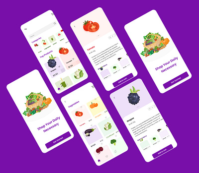 Grocery Demo acrylic design figma graphic design illustration india logo prototype ui uiux