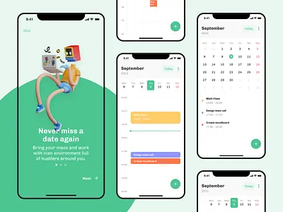 Calendar App 3d illustration calendar event event management mobile calendar onboarding task