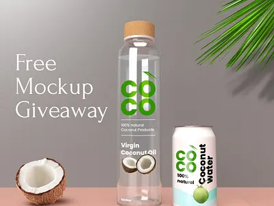 Free Coconut Branding Mockup branding branding design design free illustration mockup packaging portfolio