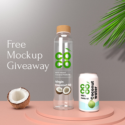 Free Coconut Branding Mockup branding branding design design free illustration mockup packaging portfolio