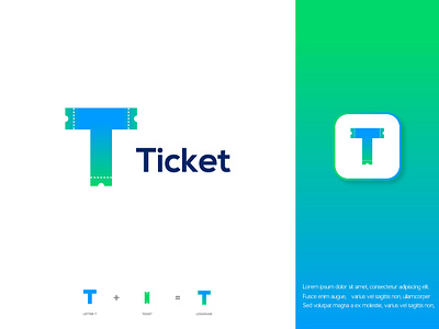 Letter T+ticket branding logo bestlogo brandingbrand creativelogo lettermark logoawesome logoconcept logoideas logoinspire logoprofesional modernlogo startup ticket ticketlogo