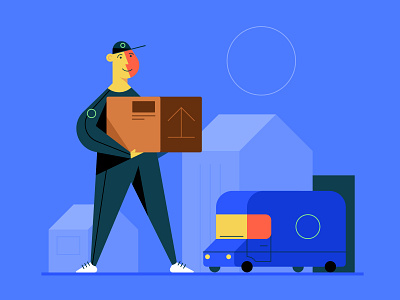 Vector Delivery Character Design Illustration, Adobe Illustrator animation branding cartoon character design flat flat design graphic design illustration motion graphics ui vector video explainer