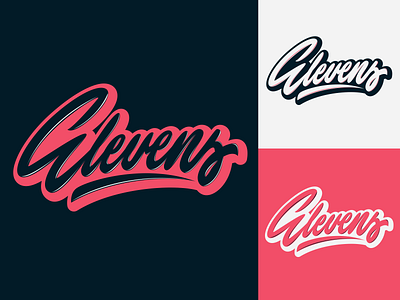 Elevens - Lettering Logo for Soccer Brand branding calligraphy clothing design fashion font free hand lettering identity lettering logo logotype mark packaging script sketches streetwear type typo typography