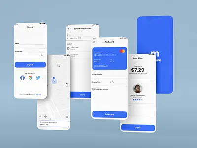 Meuve - Taxi App app design taxi ui ui design ux