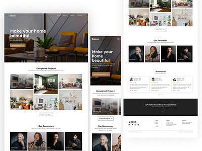 Décor Interior Design Landing page with Mobile Responsive. architecture artichitect de design graphic design graphicdesign informationarchitecture inspiration interaction interior interiorarchitecture interiordesign interiors ui uidesign userexperiance ux uxdesign visual design visualdesign