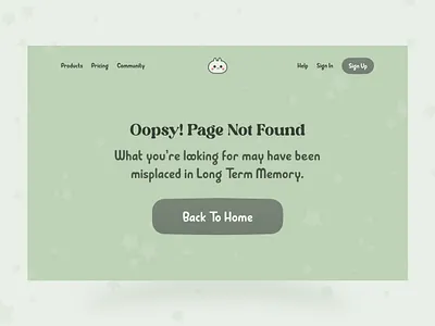 404 Page 404 404 page cute ui error page green kawaii minimal monochrome salmanwap