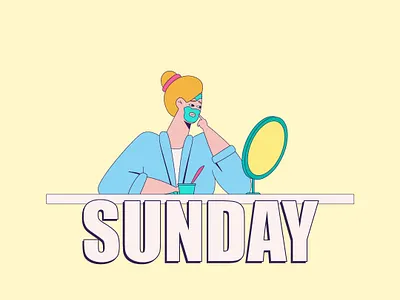 Sunday Mood adobe illustrator behance character character design character illustration dribbble flat character flat design flat illustration freelance illustrator illustration illustrator procreate sunday sunday mood vector vector character vector illustration weekdays weekend
