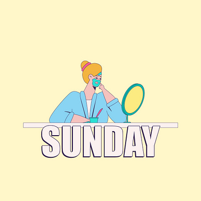 Sunday Mood adobe illustrator behance character character design character illustration dribbble flat character flat design flat illustration freelance illustrator illustration illustrator procreate sunday sunday mood vector vector character vector illustration weekdays weekend