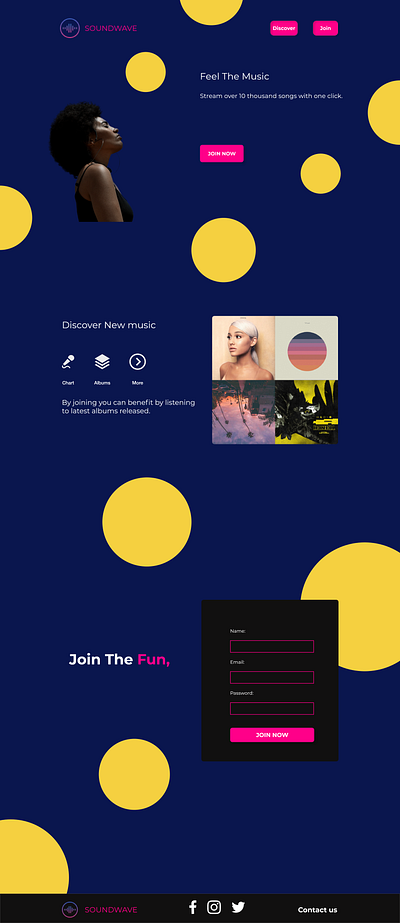 Soundwave, Free Streaming Music Website branding design logo ui