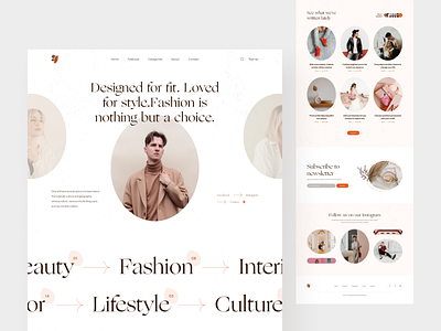 Fashion Blog Landing Page blog blog landing clothes creative design ecommerce fashion minimal minimalist squarespace typography ui uidesign ux web web design website