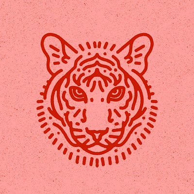 Tiger 虎 animal cute illustration lion logo minimal portrait procreate texture tiger tiger king