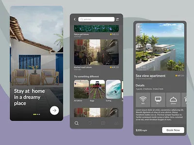 Accomodation app UI accomodation app app graphic design mobile app travel ui uidesign