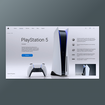 PlayStation 5 clean design ui ui design ux ux design web design