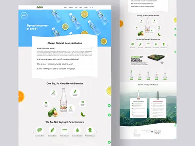 AVA - Natural mineral water ava branding design drinkining water fullwebsite illustration logo mineral water mobileapp ui uiux userinterface ux water webdesign websitedesign