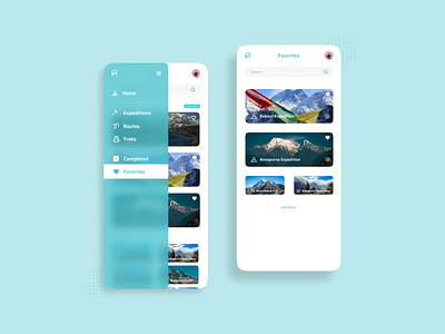 #DailyUI 44: Favorites 044 adventure app dailyui dailyui044 dailyui44 design favorites figma treks ui
