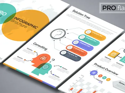Pro Flat Infographic Brochures 3d bar business collection data designdocument development element icon infographic internet isometric layout mobile modern tools ui vector visualization