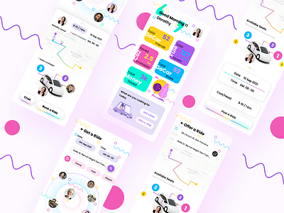 Carpool App app app design branding clean concept creative dailyui design flat graphic design minimal mobile ui ui ux uiux ux