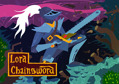 Lord Chainsword and the Poison Forest chainsaw illustration knight