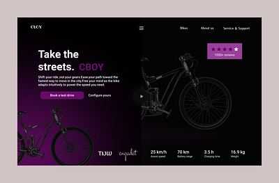 CBOY bicycle Landing page UI adobexd branding business design dribble figma graphic design graphics illustration ui uidesign ux uxdesign webdevelopment website