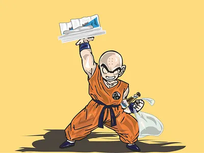 KrilinParty dbz design dragon ball z draw illustration krilin krillin vector