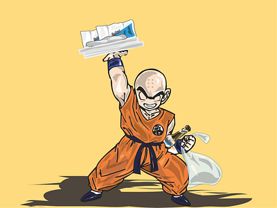 KrilinParty dbz design dragon ball z draw illustration krilin krillin vector