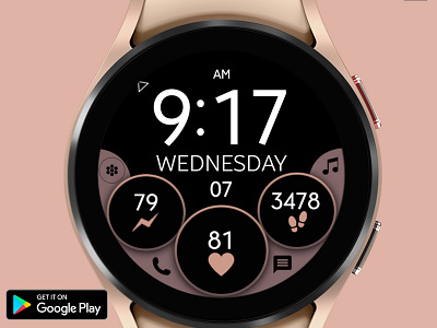 Rose Gold Watch Face [Wear OS] ui wearos