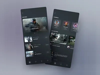 Gaming App UI Concept 2021 app call of duty design flat game stream gaming minimal modern stream streaming app trend trendy ui ux valorant