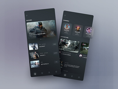 Gaming App UI Concept 2021 app call of duty design flat game stream gaming minimal modern stream streaming app trend trendy ui ux valorant