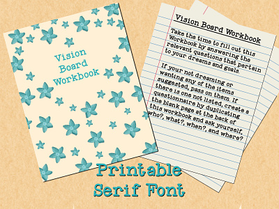 Printable font hand drawn printable serif