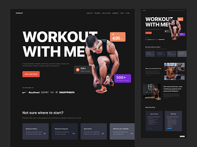 Exploration Workout-landing page agency brand branding business clean concept design desktop fitness landing page minimal minimalist service ui ui design ux web web design website workout
