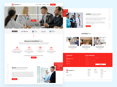 Healthcare Real Estate website clean company graphic design healthcare landing page luxury minimal realestate ui ux web design website