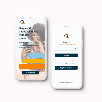 Loan App Onboarding and Login Screen app design typography ui ux vector