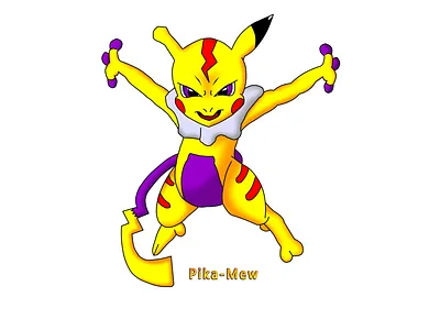 Dibujo: Pika-Mew montaje