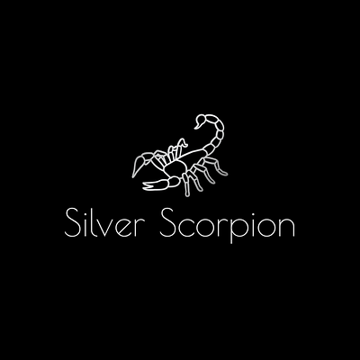 Logo with Silver Scorpion | Turbologo abstract animals bijouterie brand design branding design graphic design illustration jewelry logo logo design minimalist scorpion silver silver scorpion typography ui ux vector