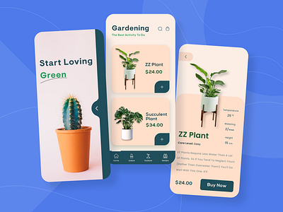 Plant Shop Mobile App UI app gardening gardening app green app minimal mobile mobile app mobile app design plant plant app plant guide plant shop plant store planting plants ui design