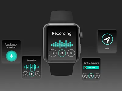 AudioGram ⌚️💬 apple watch interface audio control messaging social app voice command watch interface