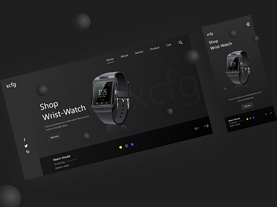 watch shop page 3d app design black e commerce landing page online shop template ui watch watch shop page web design website