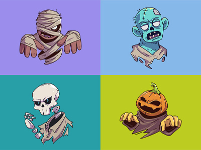 Halloween Costume cartoon character costume halloween illustration monster mummy pumpkin scary skull spooky vector zombie