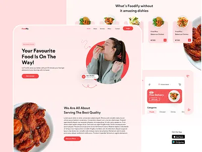 Food Delivery Landing Page branding design figma