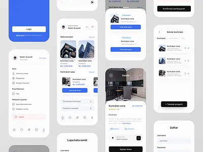 Kontrako Mobile App UI KIT app case study design flutter holiday home house ios mobile mobile app real estate rental rental house research ui ui kit ux villa