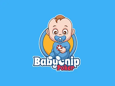 Baby Chip Poker baby branding cartoon cartoon character character chip design gambler illustration logo mascot poker ui