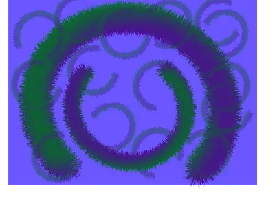 fury animation branding circle design fur graphic design green hairy logo nature purple shadow