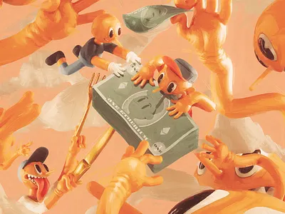 Money Hungry 3d artwork big money dreams eth hungry illustration marcus marcus melin melin mellowmustard money nft nftartwork nfts