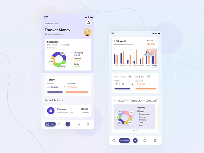 Wallet & Expense Tracker Money App's app concept expenses finance finance app income mobile app mobile design money outcome tracker tracker money ui ui ux ux wallet