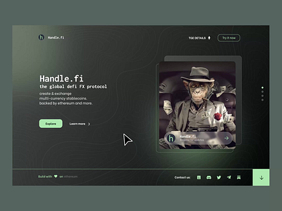 Landing Page - Handle.fi app design branding coin crypto design graphic design handle.fi landingpage ui ux website websitedesign
