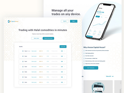 Trading Platform branding landingpage minimal webapp